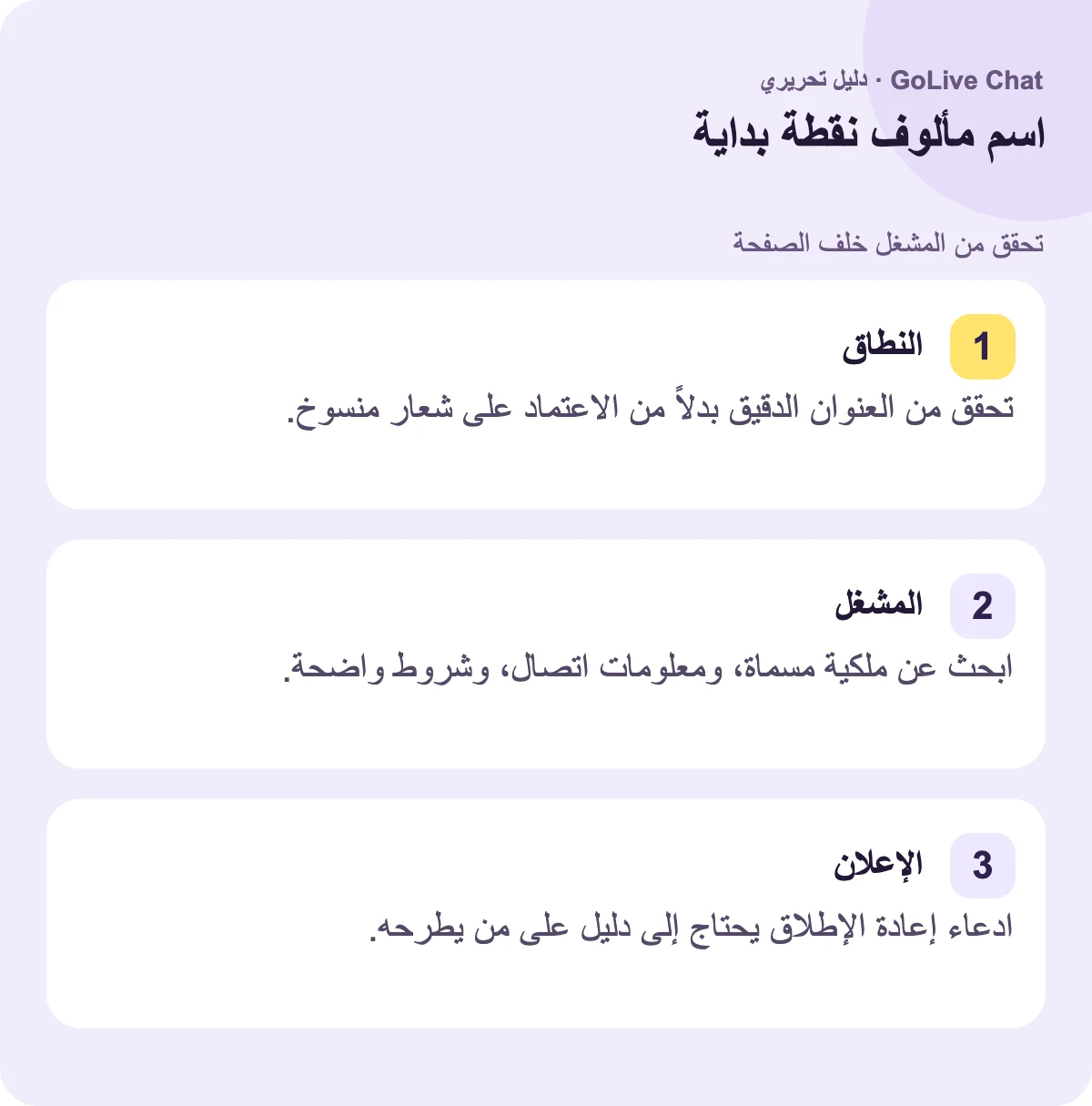 النطاق: تحقق من العنوان الدقيق بدلاً من الاعتماد على شعار منسوخ. المشغل: ابحث عن ملكية مسماة، ومعلومات اتصال، وشروط واضحة. الإعلان: يتطلب مزعم إعادة الإطلاق أدلة على من يطرحه.
